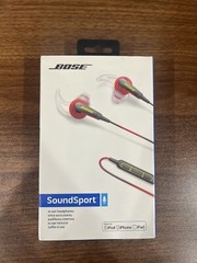 BOSE SoundSport Wired in-ear headphones Controls w/ Mic Power Red NEW Apple