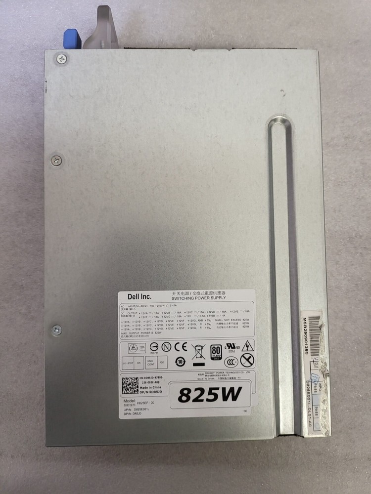 For Dell T5600 T5610 Workstation 825W 80 Plus Power Supply D825EF-00 CVMY8 G57YP