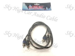 Sky High Car Audio 2 Channel Twisted 1.5 ft RCA Cables Coated 1.5′ OFC 1 1/2