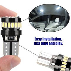 10PCS T10 194 168 24SMD LED Interior Light Bulbs Super Bright Canbus Xenon White