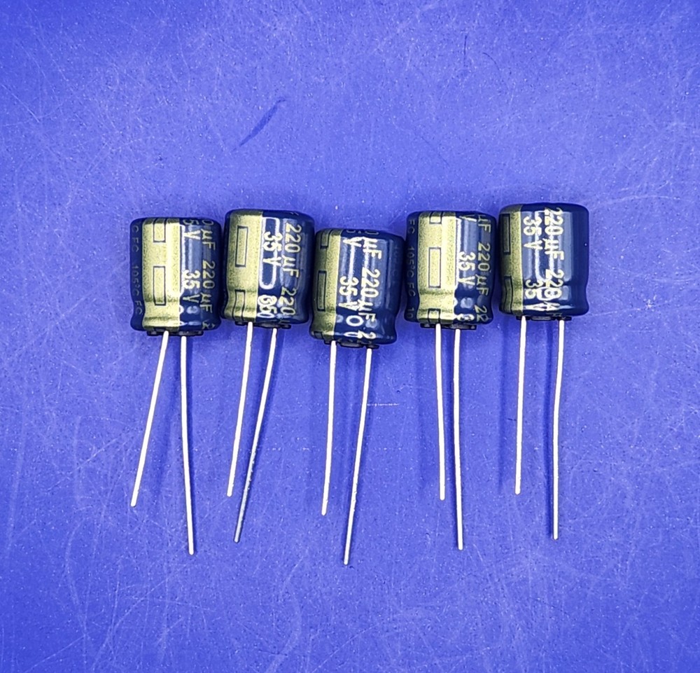 5 Panasonic FC 220uF 35V 35VDC Capacitors Sub 4 UPW & UPM FASTEST FREE SHIPPING