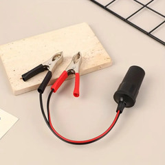 2X Car Battery Alligator Clamp Cable Clip Lot Cigarette Lighter Adapter Socket