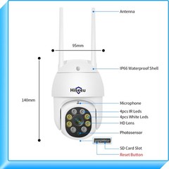 Hiseeu 3MP Security Camera Outdoor,WiFi 1 Count (Pack of 1), PTZ
