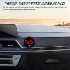 Digital Clock, Stick On Luminous Small Vehicle Electronic Wat Color: Black/Red
