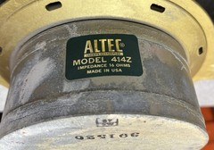Pair 1965 Altec 414Z Speaker Drivers 16 Ohm Original Cones New Surrounds