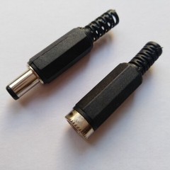 10sets DC Power 5.5×2.5mm Male Female Plug Jack Connector Cable Socket CCTV B209