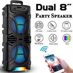 6800W Portable Bluetooth Speaker with Dual Subwoofers – Heavy Bass Party Sound
