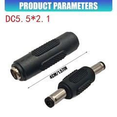 DC5.5×2.1mm Power Male Female Connector Durability ABS Metal Long Size Design