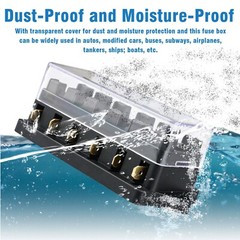 6 Way Blade Fuse Box Block Holder 12-24V Car Boat Power Distribution Panel Board