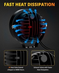 4 Inch Round LED Pod Lights, 60W 6000LM LED Spot Off Road/Driving/Fog Lights for