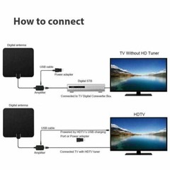 HDTV Antenna Amplifier Signal Booster TV High Gain Channel Boost Indoor VHF UHF