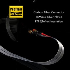 Silver plated OCC flat HiFi Speaker BI-wire Cable with carbon fiber Banana Plug