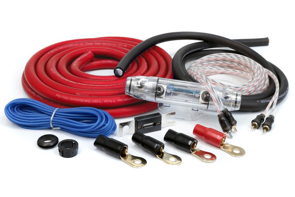 KnuKonceptz KCA TRUE 1/0 Gauge Complete Amp Wiring Install Kit w/ 250A ANL Fuse