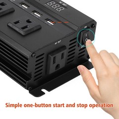 6000W LCD Car Power Inverter DC 12V To AC 110V Pure Sine Wave Solar Converter