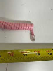 Lot of 2 NEW Pink Modular Telephone Handset Cords – 18 Inches Unstretched