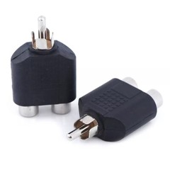 Audio Connectors Adapter Plug RCA Y Splitter AV Audio Converter 1Male to 2Female