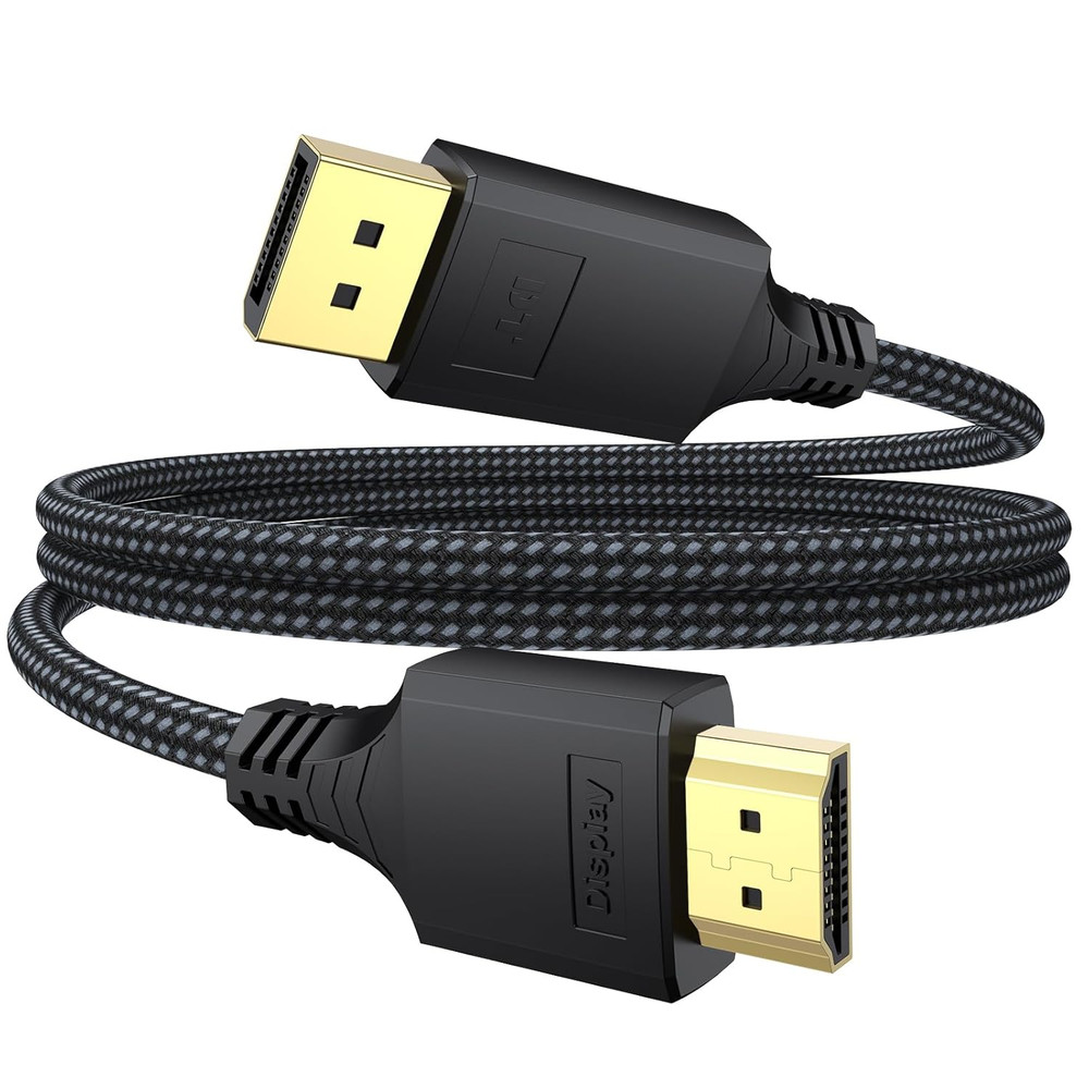 Display Port to HDMI Cable 3Ft, 4K@30Hz 1080P@120Hz [One-Direction] Displayport
