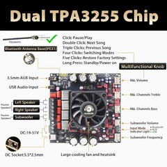 Power Amplifier Board Bluetooth 5.2 2.1 Channel 300W x 2+600W DIY Speaker