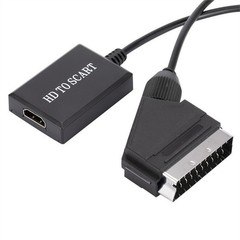 1Pcs HDMI To SCART Converter W/ Charge Cable 1080P Input HD Output Scart Adapter