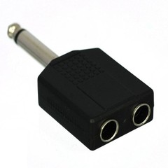 6.35Mm 1/4 Inch Mono Male to 2 Female Splitter Adapter – 1/4 TS Male to Dual TS