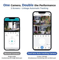 CAMCAMP Wireless Security Camera System with 10.1″ Monitor+4pcs 2K Dual Lens Cam