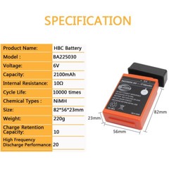 4 Pack 2100mAh BA225030 6V Rechargeable HBC Radiomatic Remote Control Battery