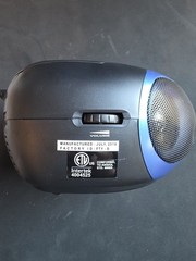 Tyler TAU101-BL CD Boombox AM/FM Radio Aux In Headphone Jack Black/Blue