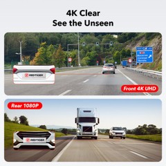 REDTIGER 4K Dash Cam Front and Rear Dual Dash Camera WIFI&GPS With 32GB SD Card