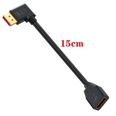 90 Degree Angle DP Male To Female DisplayPort Extension Cable Extender 15cm Left