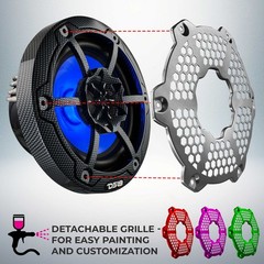 DS18 CF-65M 6.5″ Carbon Fiber Marine Speaker – 2-Way 300W Max 4 Ohms 2 Speakers
