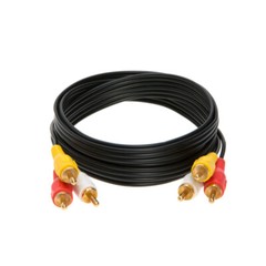 3 RCA Male to 3 RCA Male Cable Audio/Video TV DVD VCR Composite Multi-Pack LOT