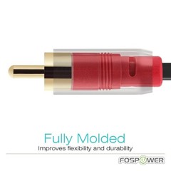 3 6 10 15 25 FT Premium 3.5mm AUX Stereo M/M 2 RCA Splitter Male Audio Y Cable