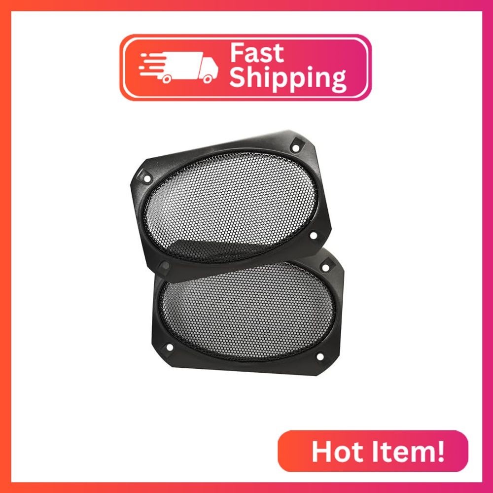 Speaker Grill Cover, 4 x 6 Inches, Black Satin A.B.S. Finish with Metal Mesh, Pa