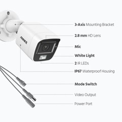 ANNKE 4K 8MP Microphone Audio POE IP Security Camera H.265+ Outdoor Human Detect