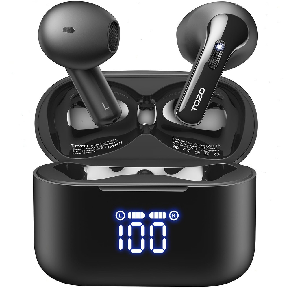 TOZO T21 Wireless Earbuds Semi-in-ear Bluetooth Headphones with LED Display