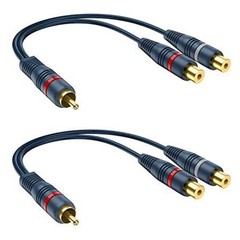 RCA 1 Female to 2 Male RCA 1 Male to 2 Female Audio Y-Converter Splitter Adapter