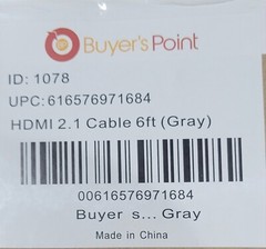 6′ 8K Ultra HDMI HDR CABLE V2.1 6FT 24K gold plated Buyer’s Point, gray or black