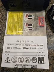 Numatic NX300 36V Li-Ion Battery Pack + Charger (New, No Original Box) Fast SHIP