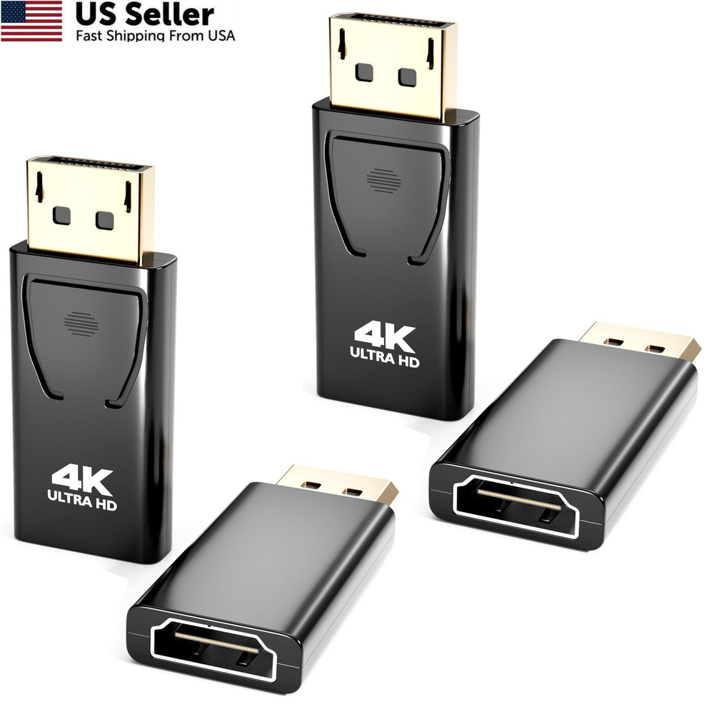 PANPEO Display Port to HDMI Adapter, 24K Gold Plated 3840x2160p Black