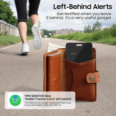 2-Pack Wallet Tracker Card for Apple Find My(iOS Only), Rechargeable Thin Finder