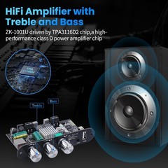 Bluetooth 5.3 Mono Amplifier Board 100W TWS USB AUX BT DC 9-24V DIY Speaker Mini