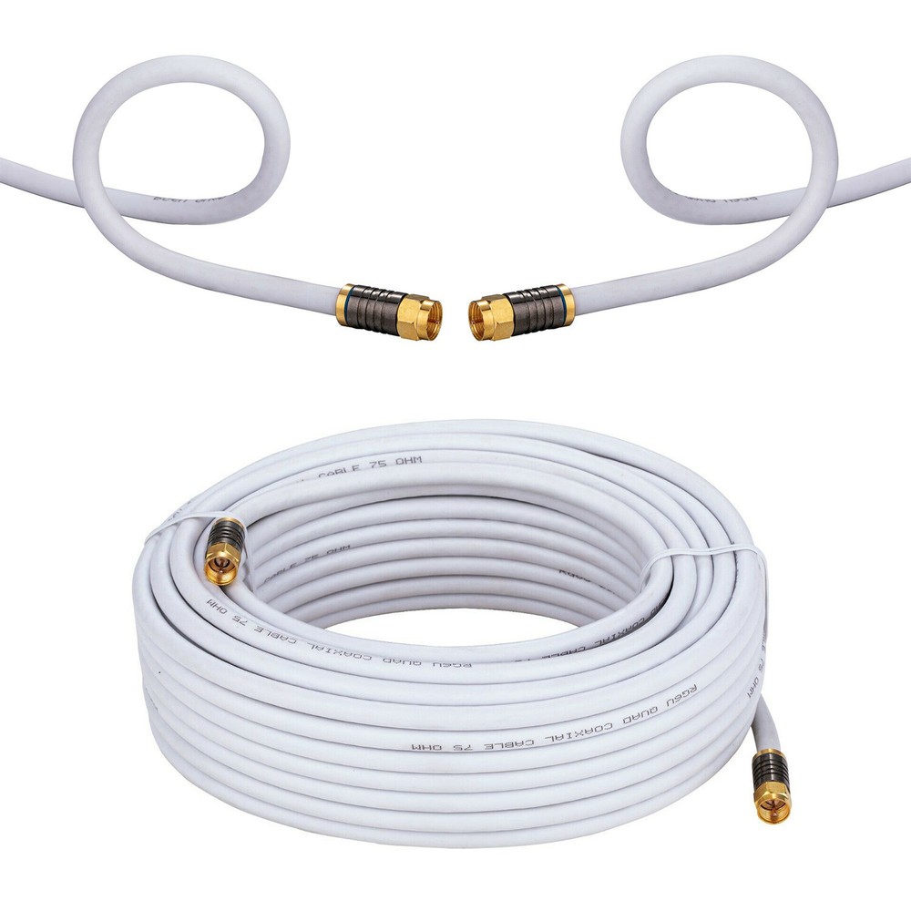 RG6 Cable Quad Coaxial Extension Shielded Cord For TV Antenna Satellite lot