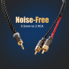 Gold Plated 3.5mm TRS Plug to 2RCA Male HIFI OFC Copper Splitter Audio Cable
