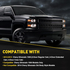 2014-2015 Silverado 1500 LTZ/High Country Headlight Assembly–Compatible Replacem