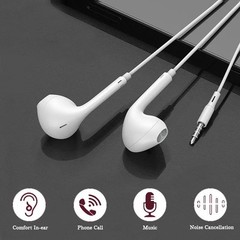3.5mm Wired Earphones In Ear Headphones Mic Stereo Earbuds for Phones MP3