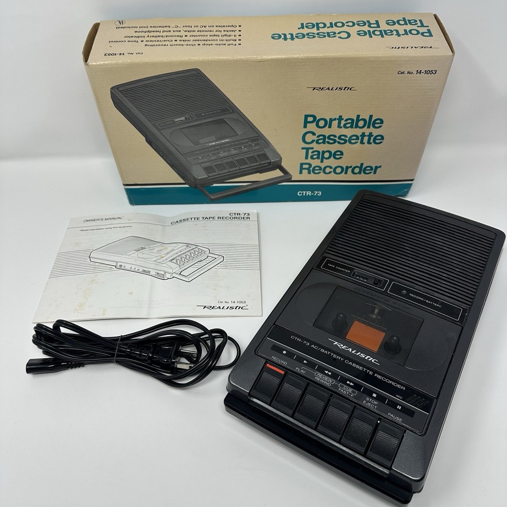 Realistic CTR-73 AC or Battery Cassette Tape Player Recorder 14-1053A For Parts