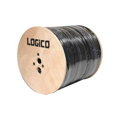 RG6 Coaxial Cable Dual Shield Outdoor Direct Burial Gel 1000ft 18AWG Black 3GHz