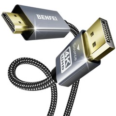 Benfei 4K DisplayPort to HDMI Cable 6FT Braided Cord DP to HDMI PC TV gold