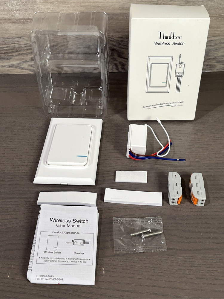 Thinkbee Wireless Light Switch Kit No Wiring Mini Remote Switch NIOB