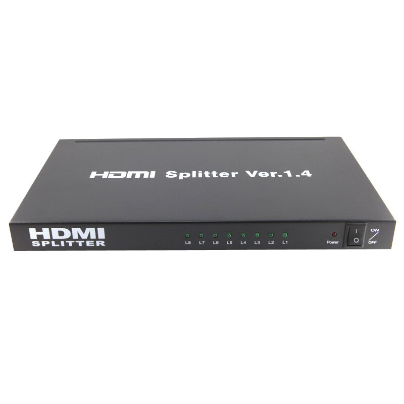 US 8 Port 1080P HD HDMI Splitter W/ Power Adapter HDTV Bluray Xbox PS3